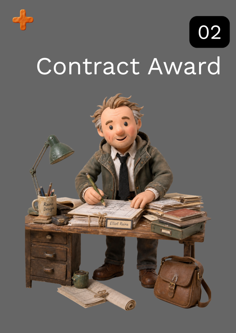 A character in a suit sits at a desk, writing with stacks of books nearby.